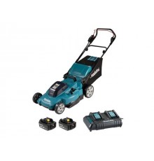 Газонокосилка аккумуляторная MAKITA LXT DLM538CT2 (18.0 В, 2 акк., 5.0 А/ч, Li-Ion, шир. 500 мм, выс. 20-100 мм, пластм. корпус, травосборник 70)