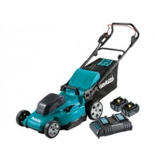 Газонокосилка аккумуляторная MAKITA LXT DLM480CT2 (36.0 В, 2 акк., 5.0 А/ч, Li-Ion, шир. 480 мм, выс. 20-100 мм, пластм. корпус, травосборник 62)