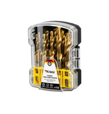 Набор сверл-метчиков (M3x1, M4x1, M5x2, M6x2, M8x2, M10x2) Р6М5, ТИТАН, 10 шт. KRANZ