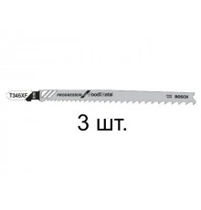 Пилка лобз. по дереву с гвоздями T345XF (3 шт.) BOSCH